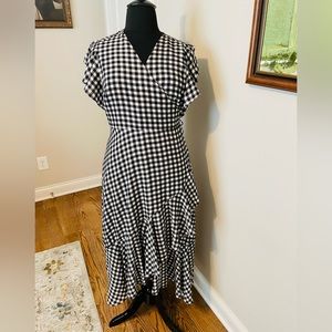 Gingham Wrap Dress- XL